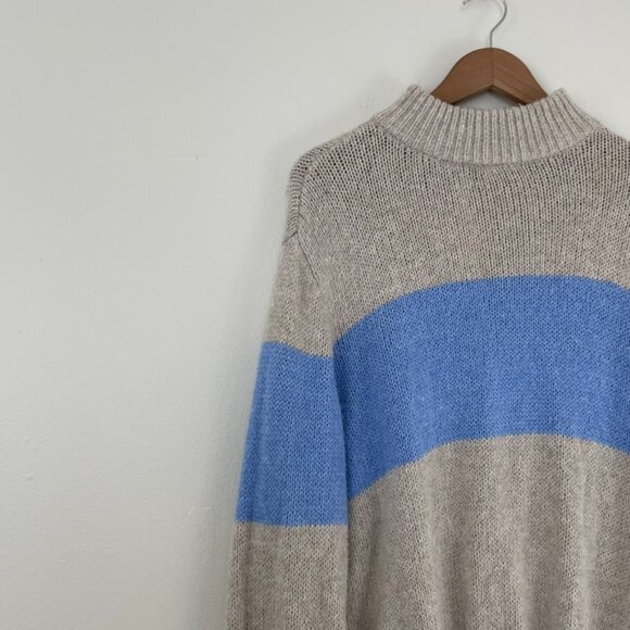 Aerie Oh Snow Soft Mock Neck Striped Pullover Sweater Size Small - Picture 6 of 6